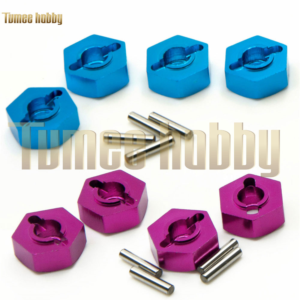 Tumee Hobby 4pcs/Set Aluminum Alloy Wheel Adapter 1/10 HSP HPI Tamiya Sakura