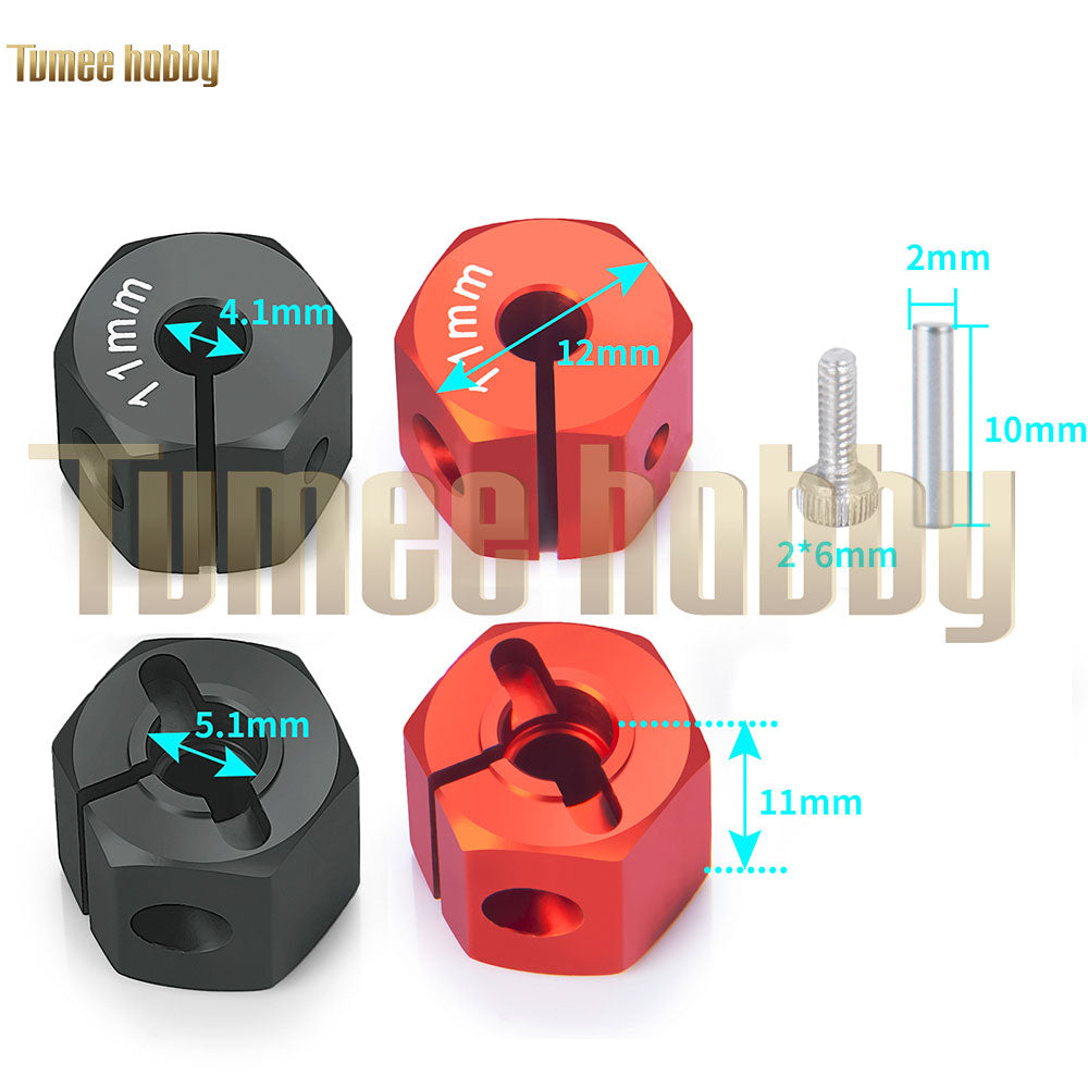 Tumee Hobby 4pcs/Set Wheel Hex 12mm Drive Hubs 1/10 Wraith SCX10 HSP HPI Sakura