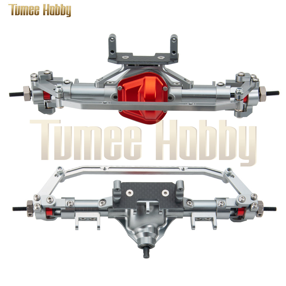 Tumee Hobby RC Car Front Straight Complete Axle with Steel Axle Gear for 1:10 RC Crawler Axial SCX10 TFL Axle Upgrade Parts