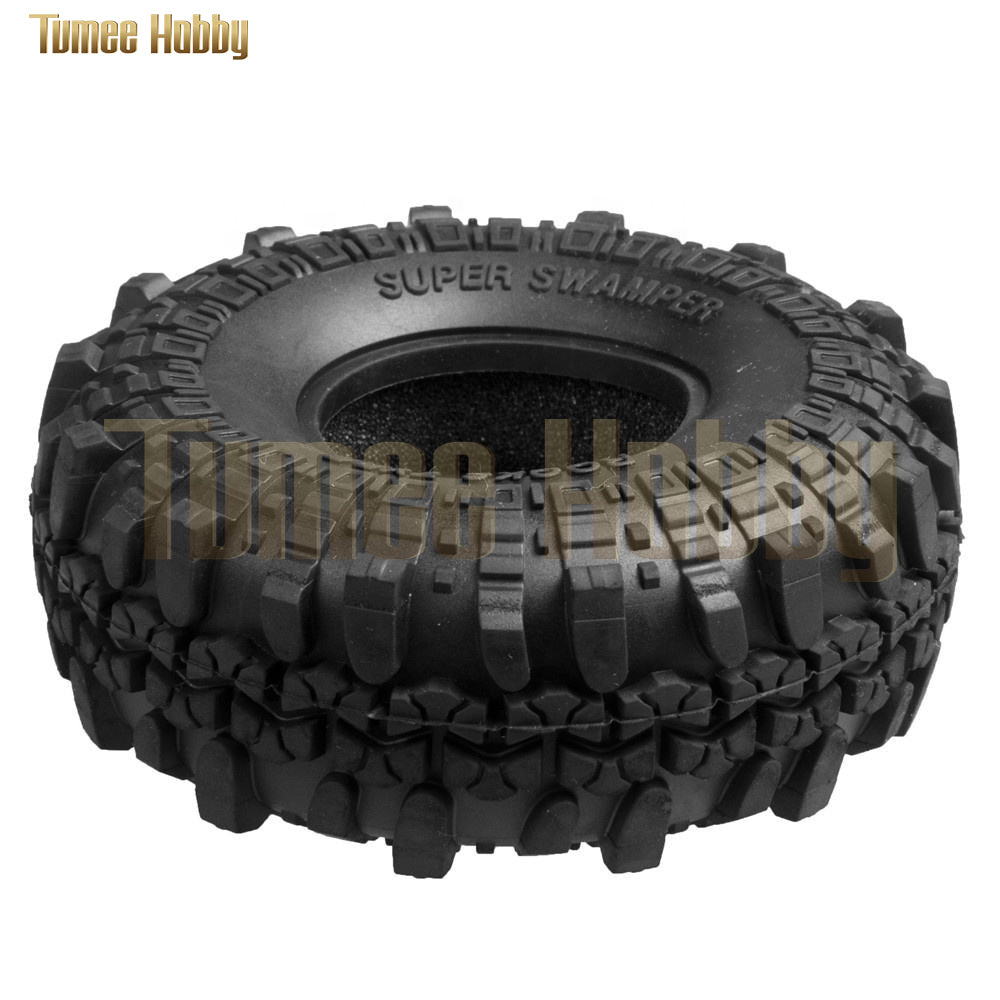 Tumee Hobby 4PCS 1.9 Inch Wheels Tires Set Metal Beadlock Wheel Hub & Rubber Tyre for 1/10 RC Crawler Axial SCX10 Traxxas TRX4 D90