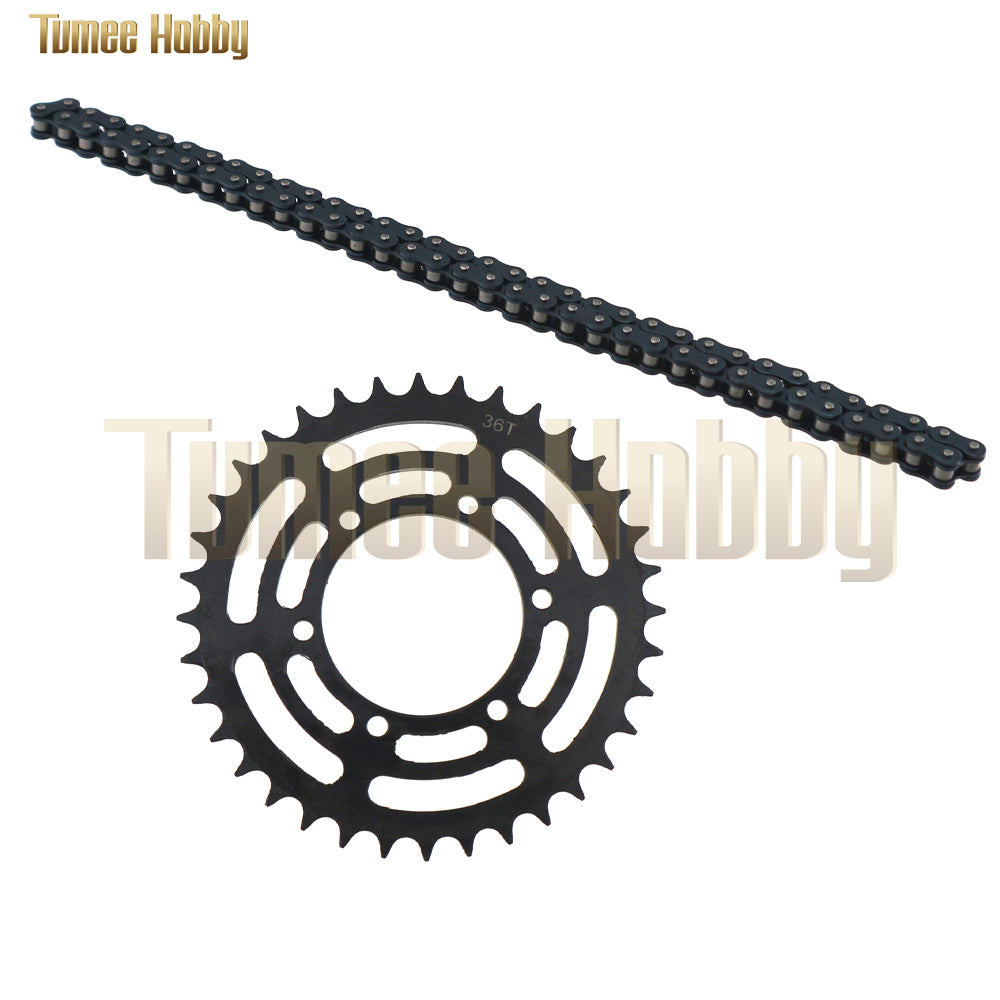 Tumee Hobby Medium Carbon Steel 36T High Speed Hub Chain Sprocket & Manganese Steel Roller Chain for 1/4 Promoto-MX Motorcycle Dirt Bike RTR FXR LOS06000 LOS06002