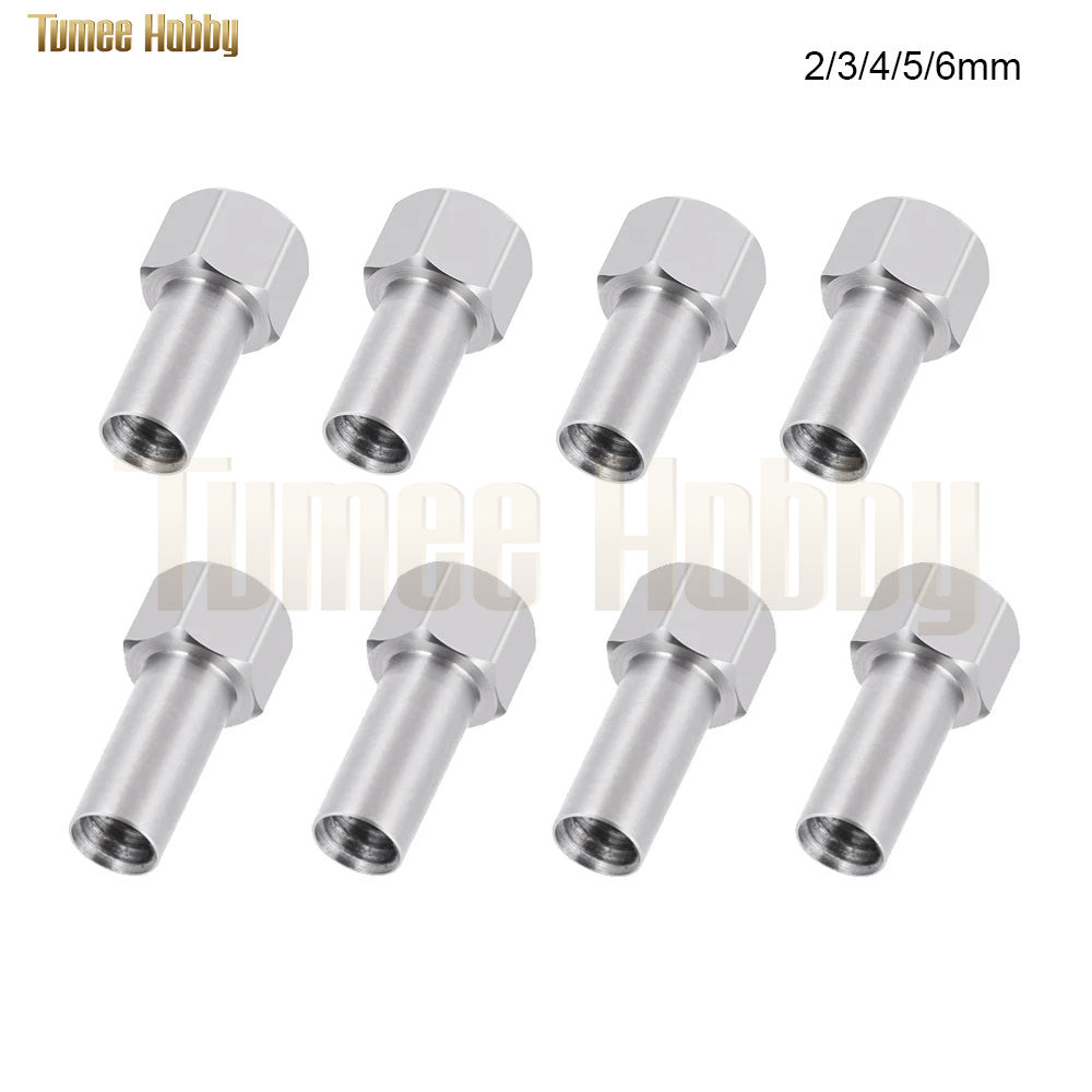 Tumee Hobby 4Pcs Stainless Steel Extended 2/3/4/5/6mm Wheel Hex Adapter for TRX-4M 1/18 RC Car Upgrade Parts