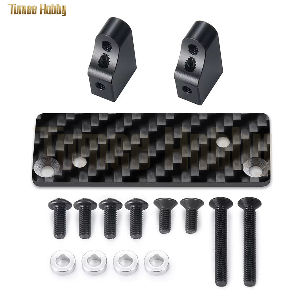 Tumee Hobby Carbon Fiber + Aluminum Alloy Servo Mount Fixed Bracket for Tamiya 1/10 Clod Buster 4×4×4 Monster Truck Upgrade Parts