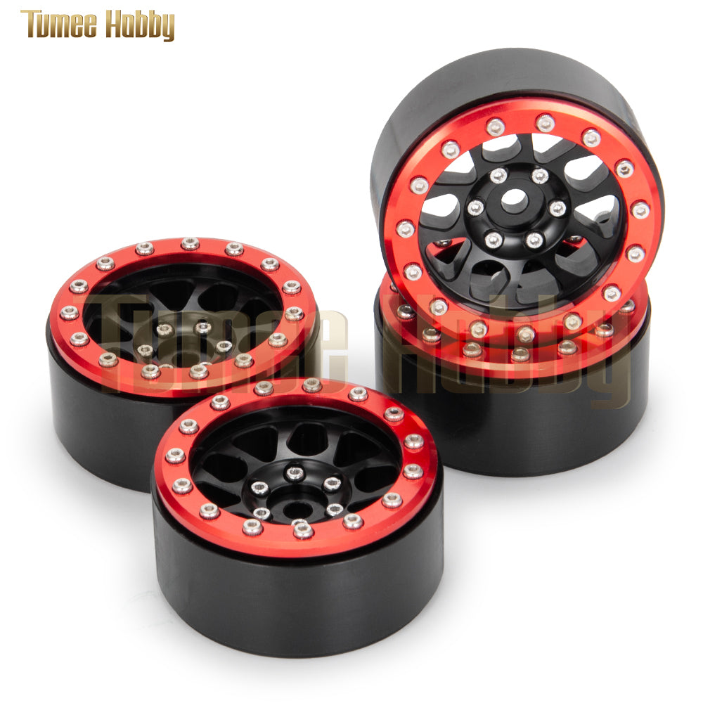 Tumee Hobby 4PCS 1.9 Inch BEADLOCK Wheel Rim Metal Wheel Hub for 1:10 Axial SCX10 CC01 F350 D90 D110 RC Rock Crawler Parts