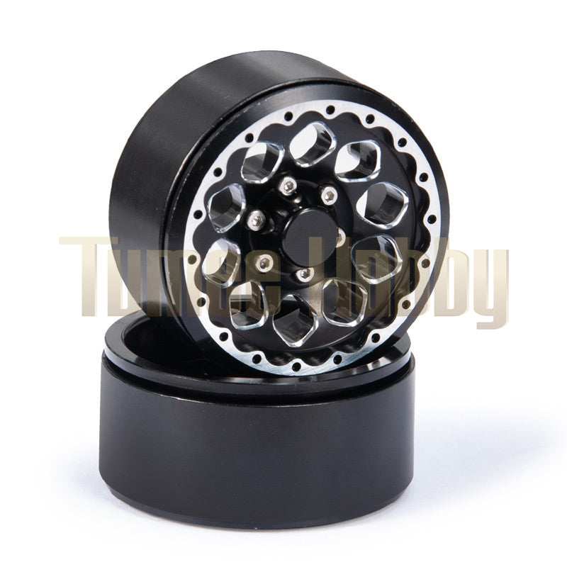 Tumee Hobby 1.9 Beadlock Wheel Hub Rim for 1/10 RC Crawler Axial SCX10 Traxxas TRX4 RC Climbing Car Wheels Parts