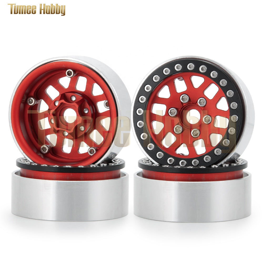 Tumee Hobby 1.9 Beadlock Wheels Rims Alloy Metal Wheels Hubs for 1:10 RC Crawler Axial SCX10 CC01 F350 D90 90034 90026 90046 TRX4