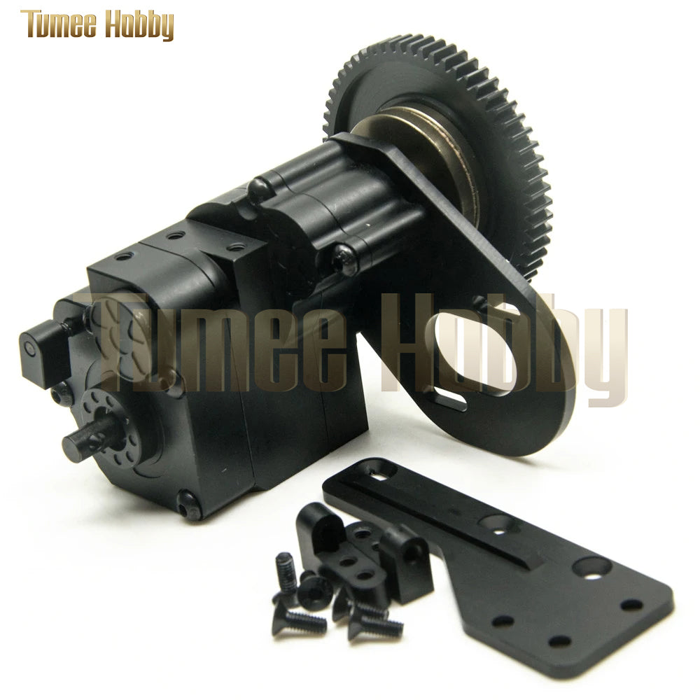 Tumee Hobby 2 Speeds Gearbox AX2 Transmission Box for 1/10 RC Crawler Axial SCX10 Wraith Metal Gearbox Upgrade Parts Transmission Box