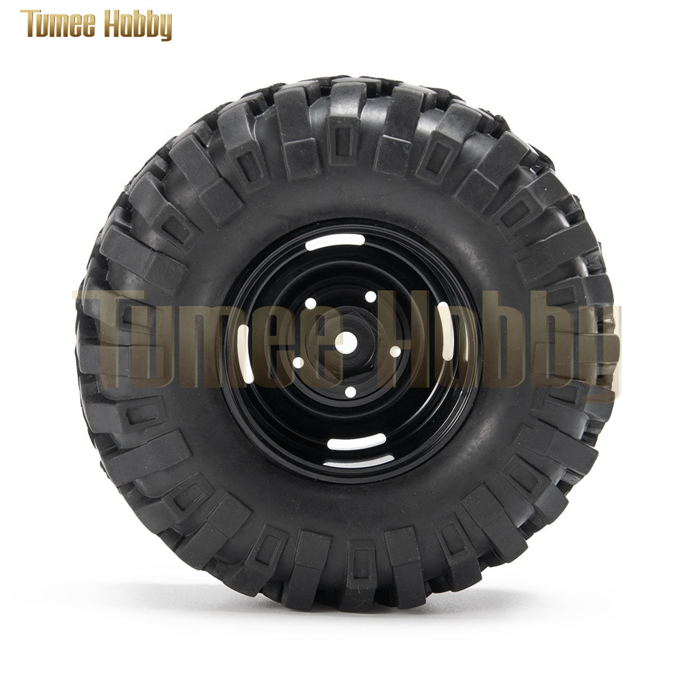 Tumee Hobby 1.9" Beadlock Wheel Rim and 1.9" Rubber Tires Set for 1/10 Axial SCX10 RC Crawler Car Wheels Parts