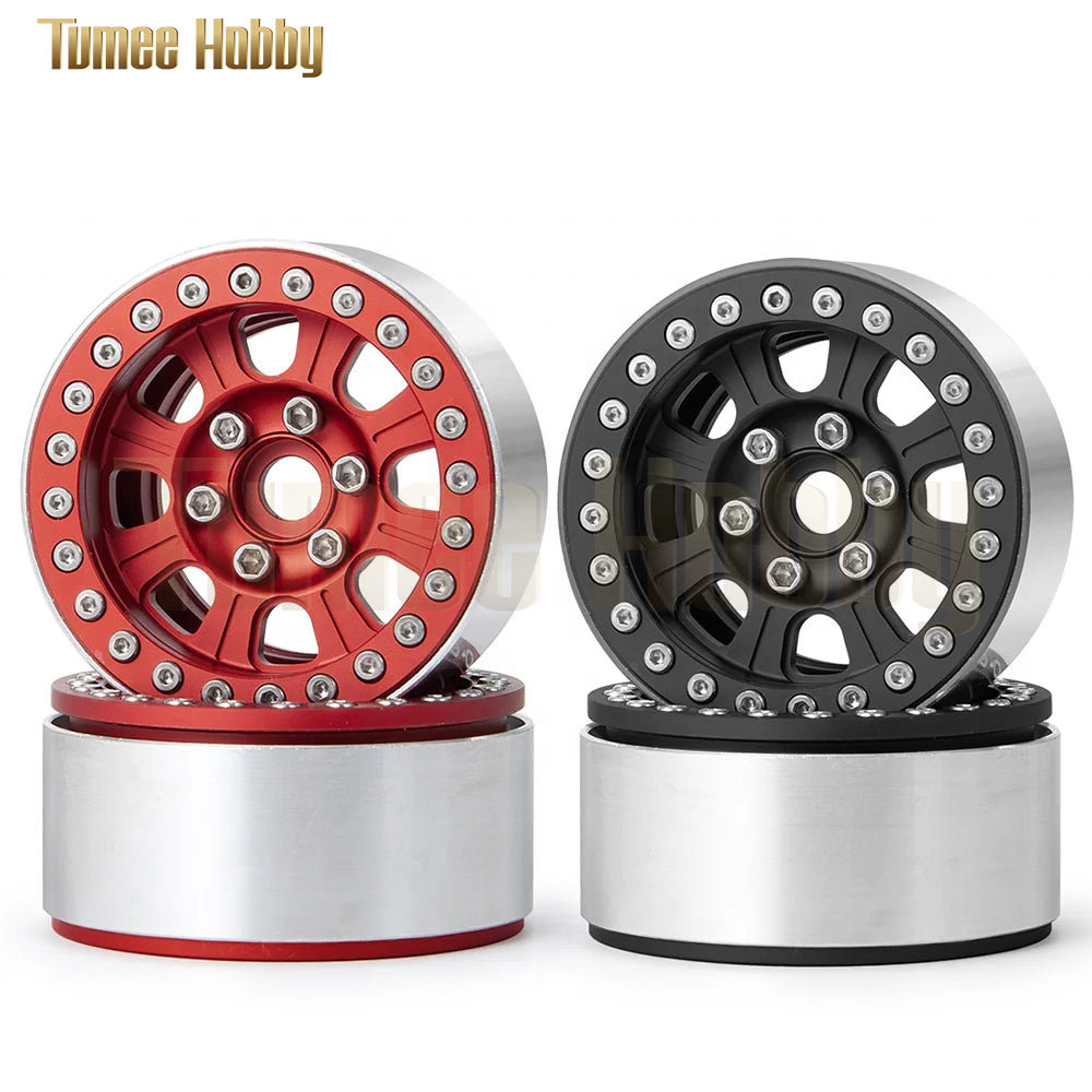 Tumee Hobby 1.9 Beadlock Wheels Rims Hubs for Axial SCX10 CC01 F350 D90 90034 Traxxas TRX4 1/10 RC Crawler Car Upgrade Parts