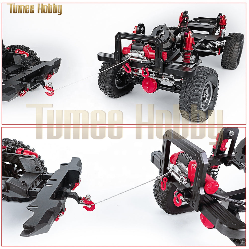 Tumee Hobby Metal Automatic Wired Winch Control System for Traxxas TRX4 Axial SCX10 D90 Tamiya HSP Redcat 1/10 RC Crawler Car