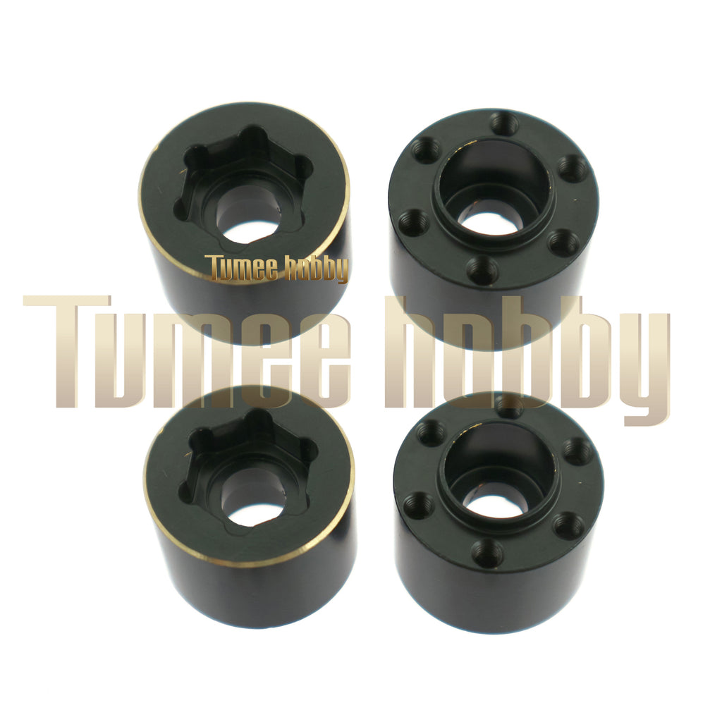 Tumee Hobby 4pcs/Set Brass Wheel Hub Hex Adapter 1/10 SCX10 TRX4 TRX6