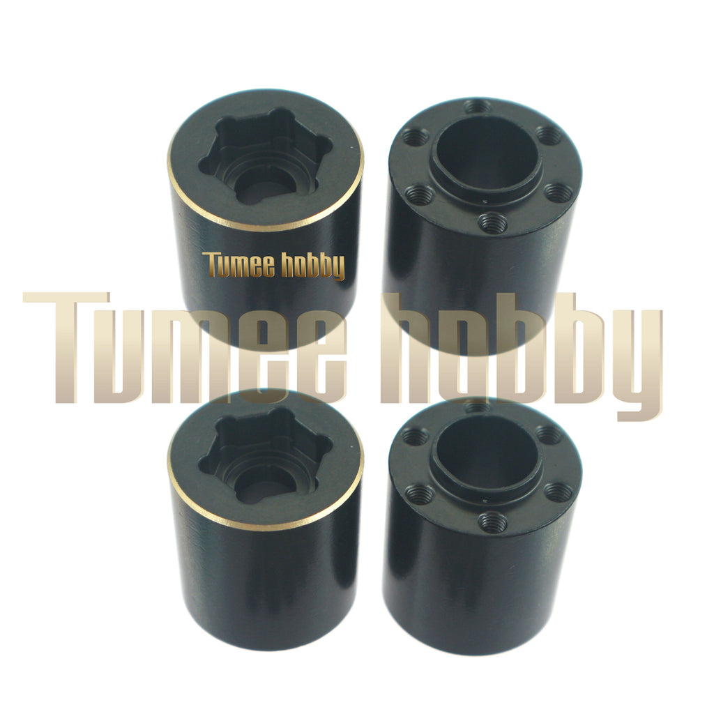 Tumee Hobby 4pcs/Set Brass Wheel Hub Hex Adapter 1/10 SCX10 TRX4 TRX6